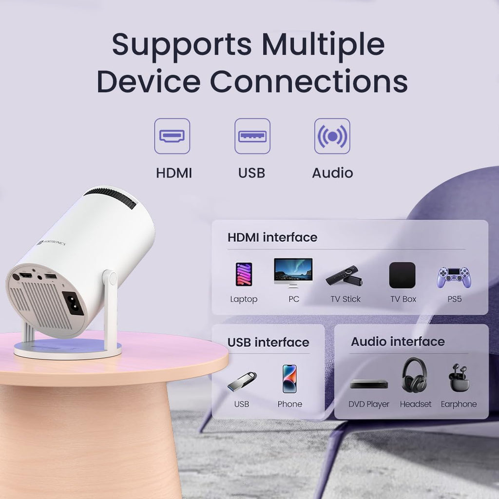 4K Super Vision Portable Mini Projector