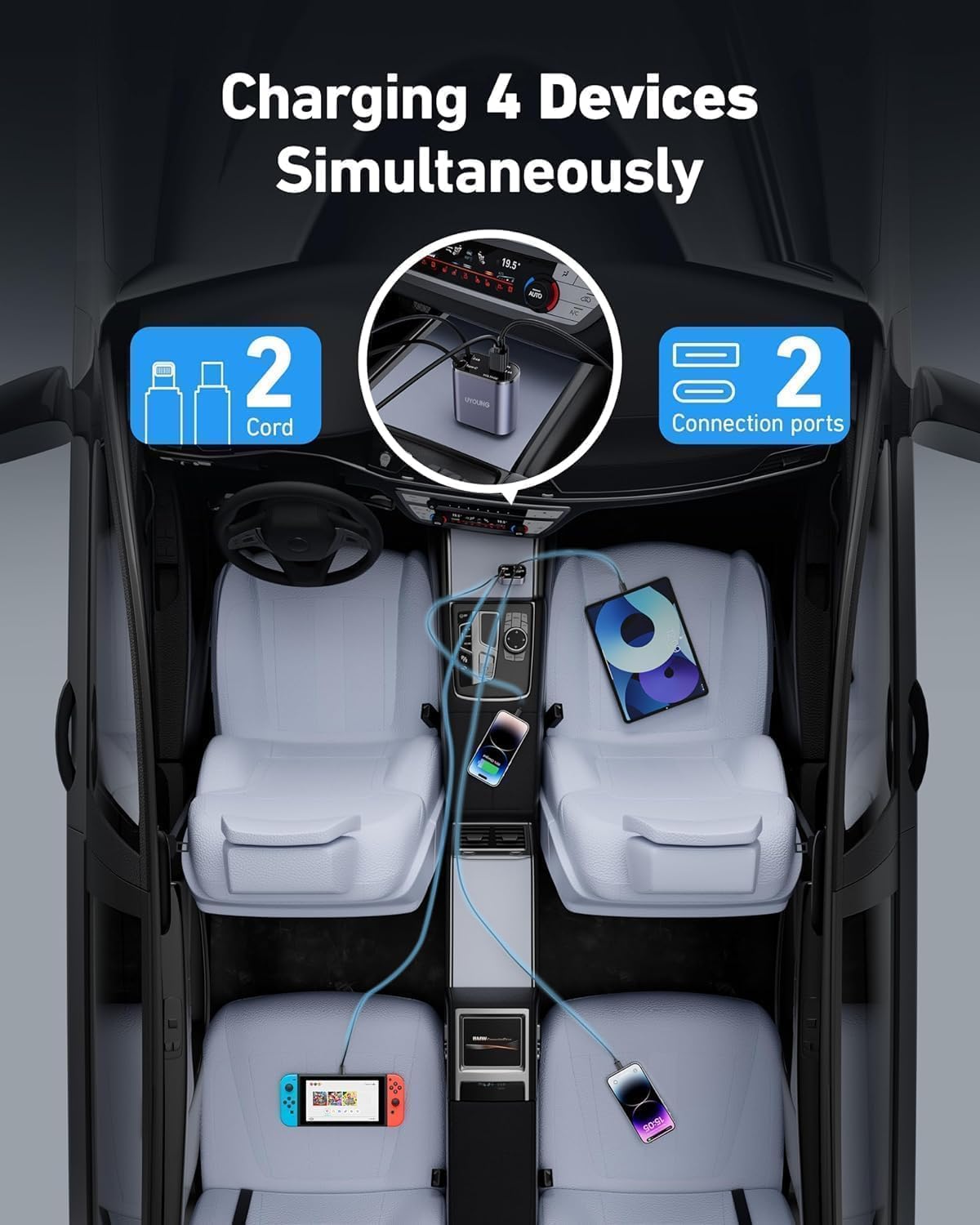 120W Smart Car Charger