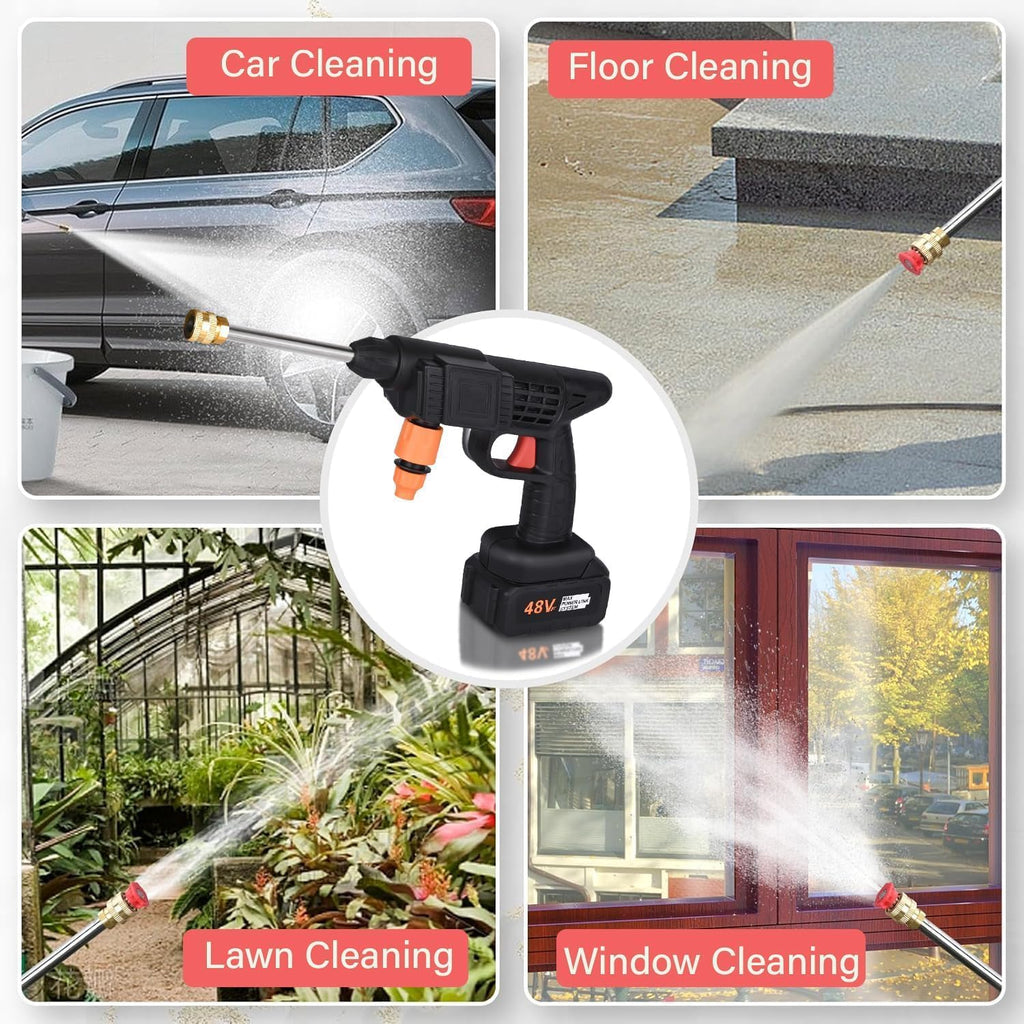 Multi-Functional Portable Wireless Pressure Washer Gun 48V