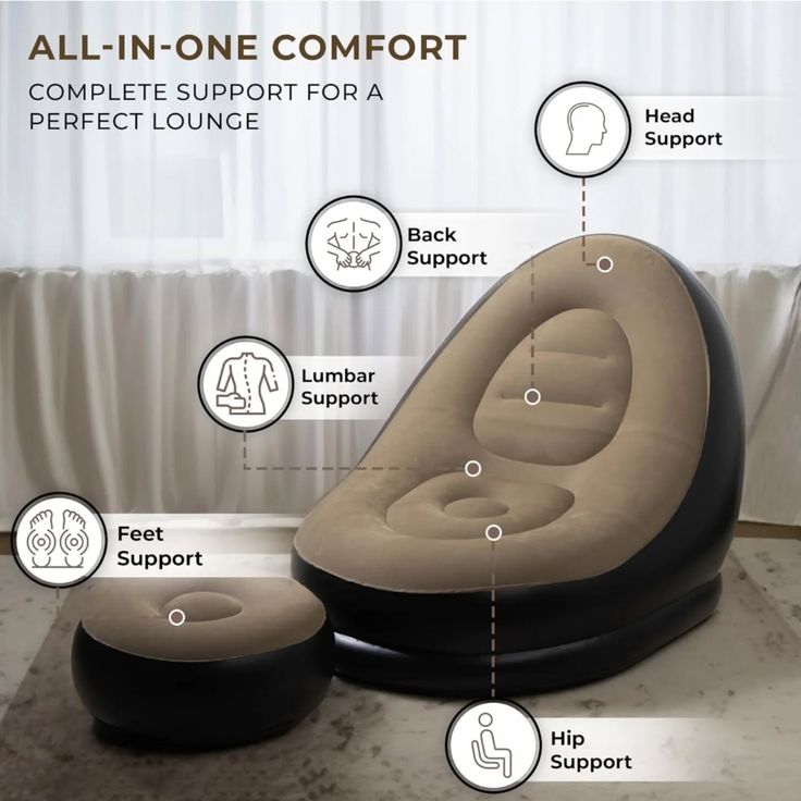 2-in-1 Inflatable Lounge Chair Set