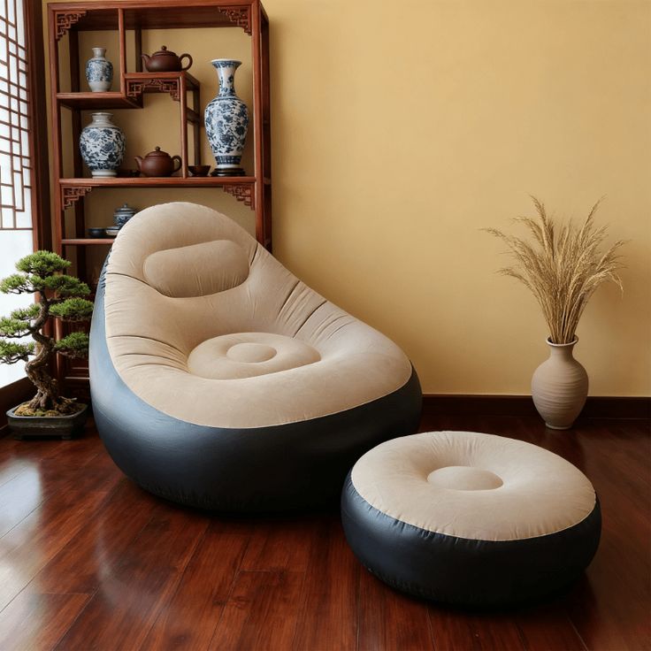 2-in-1 Inflatable Lounge Chair Set