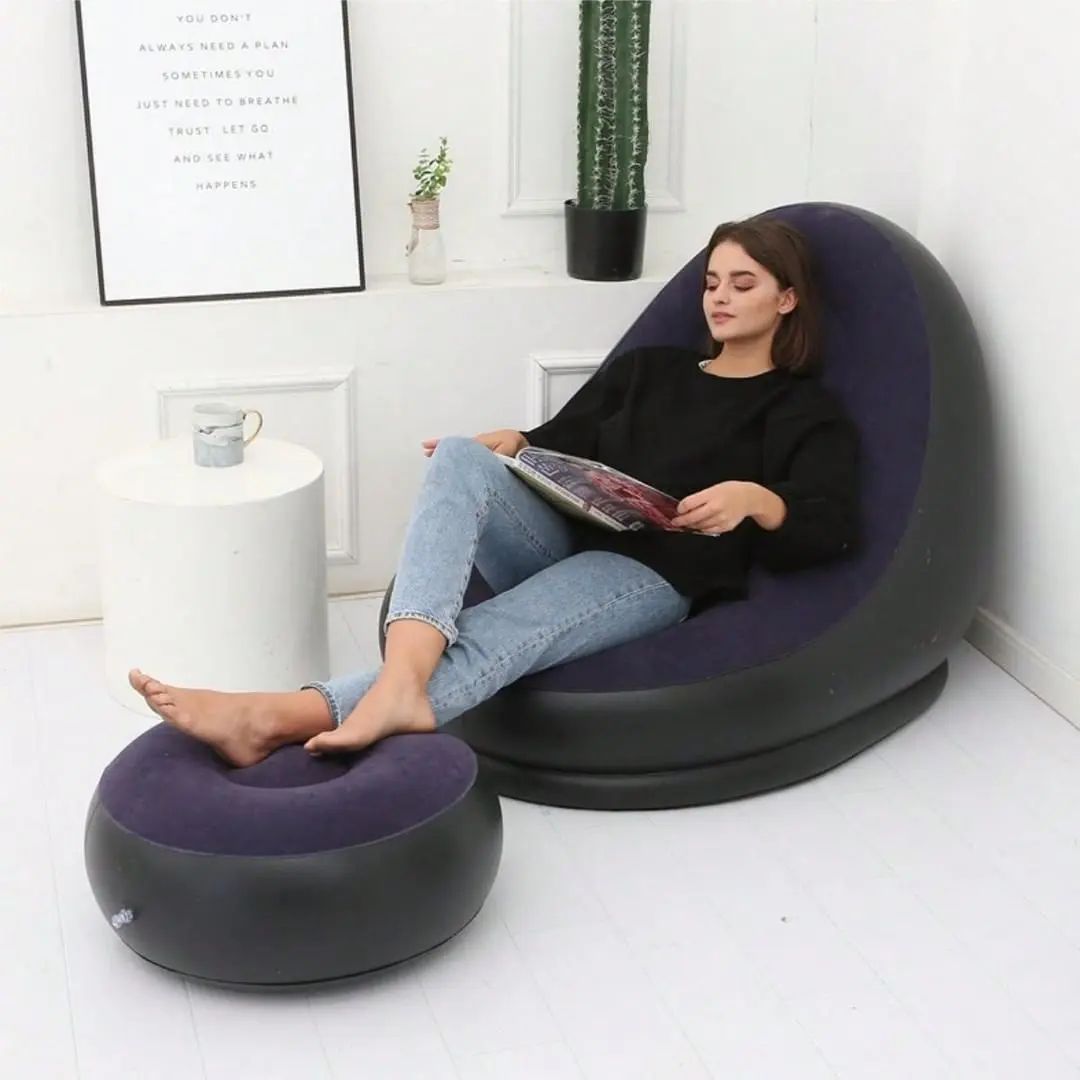 2-in-1 Inflatable Lounge Chair Set