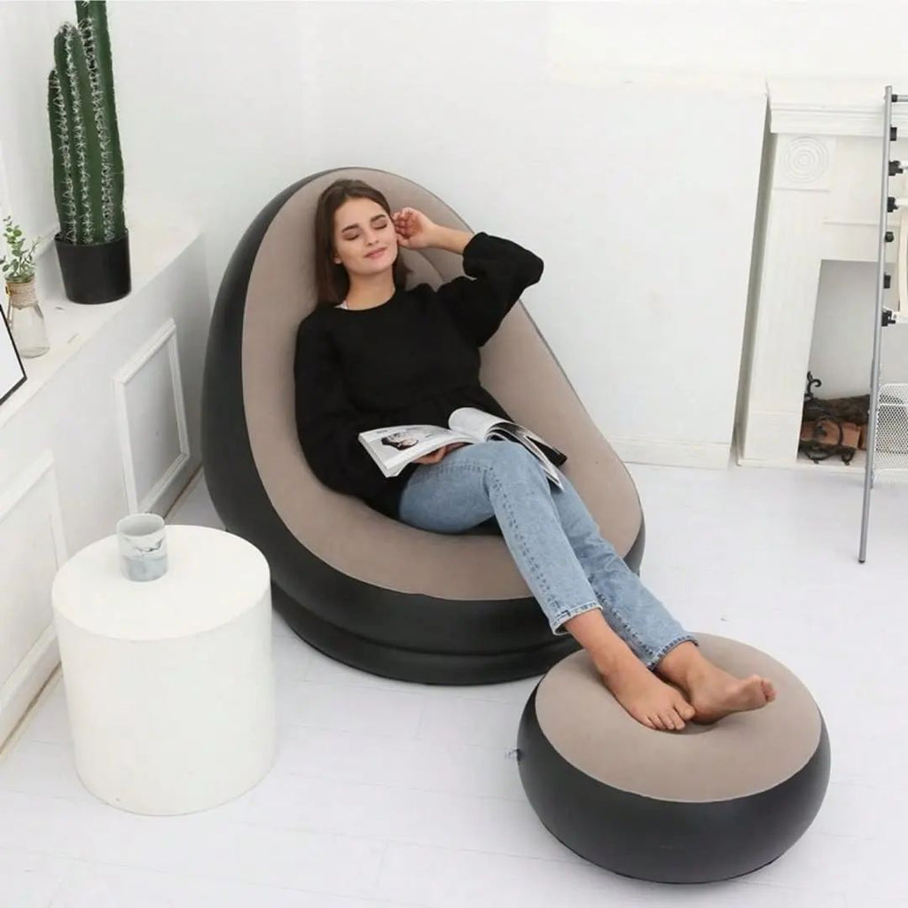 2-in-1 Inflatable Lounge Chair Set