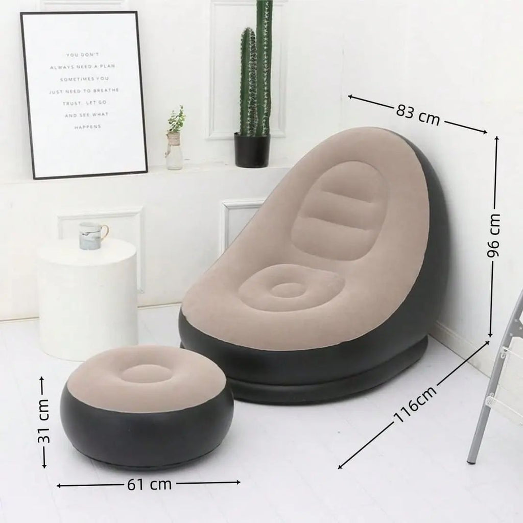 2-in-1 Inflatable Lounge Chair Set