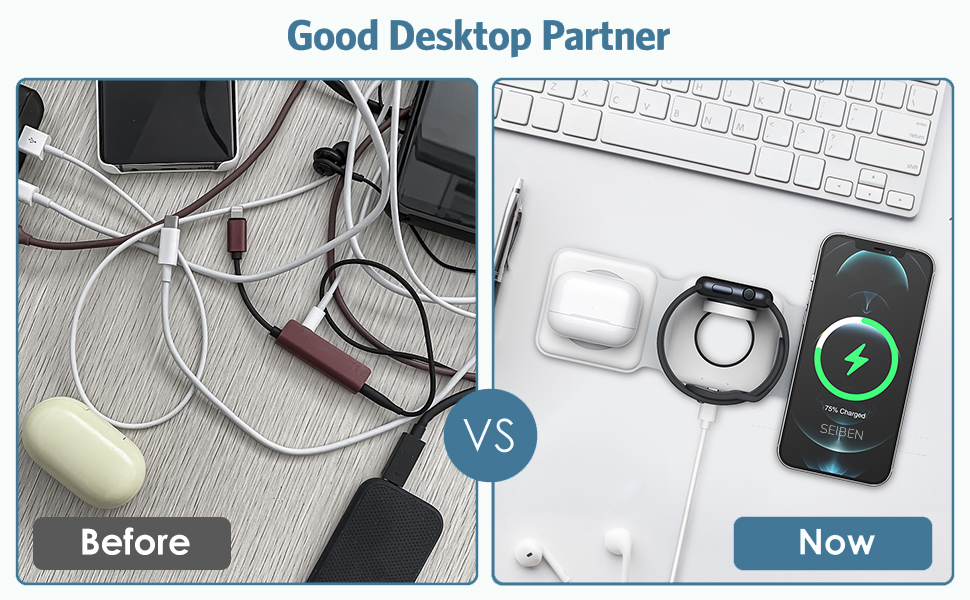 3 in 1 Magnetic Foldable Wireless Charger