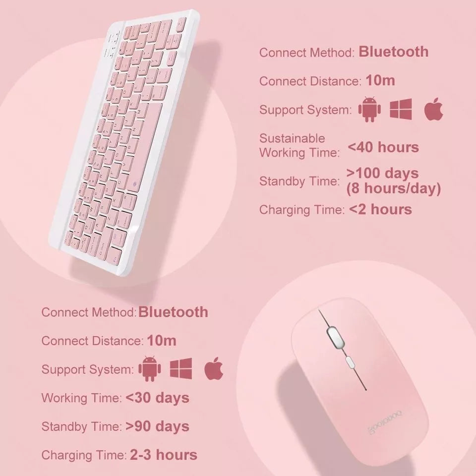Portable & Wireless Keyboard and Mouse (Combo)